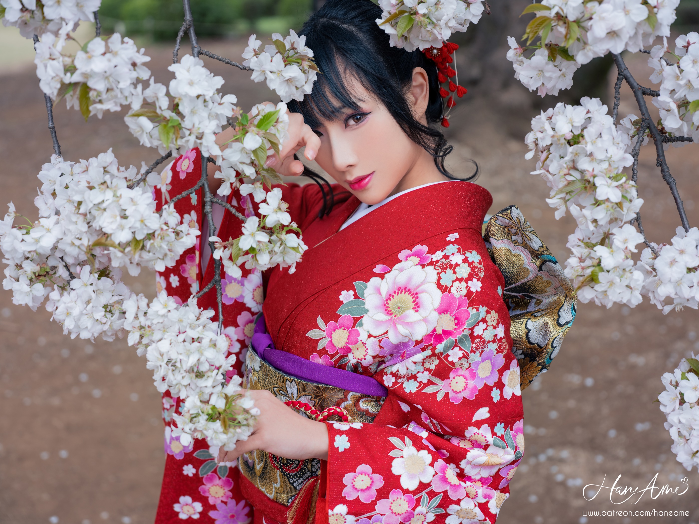 图片[1]-雨波_HaneAme – NO.126 赤紅和服[38P]-XikXak